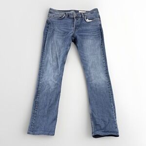 All Saints Rex Jeans Men 32x30 Blue Denim Pants Preppy Straight Leg Stretch READ